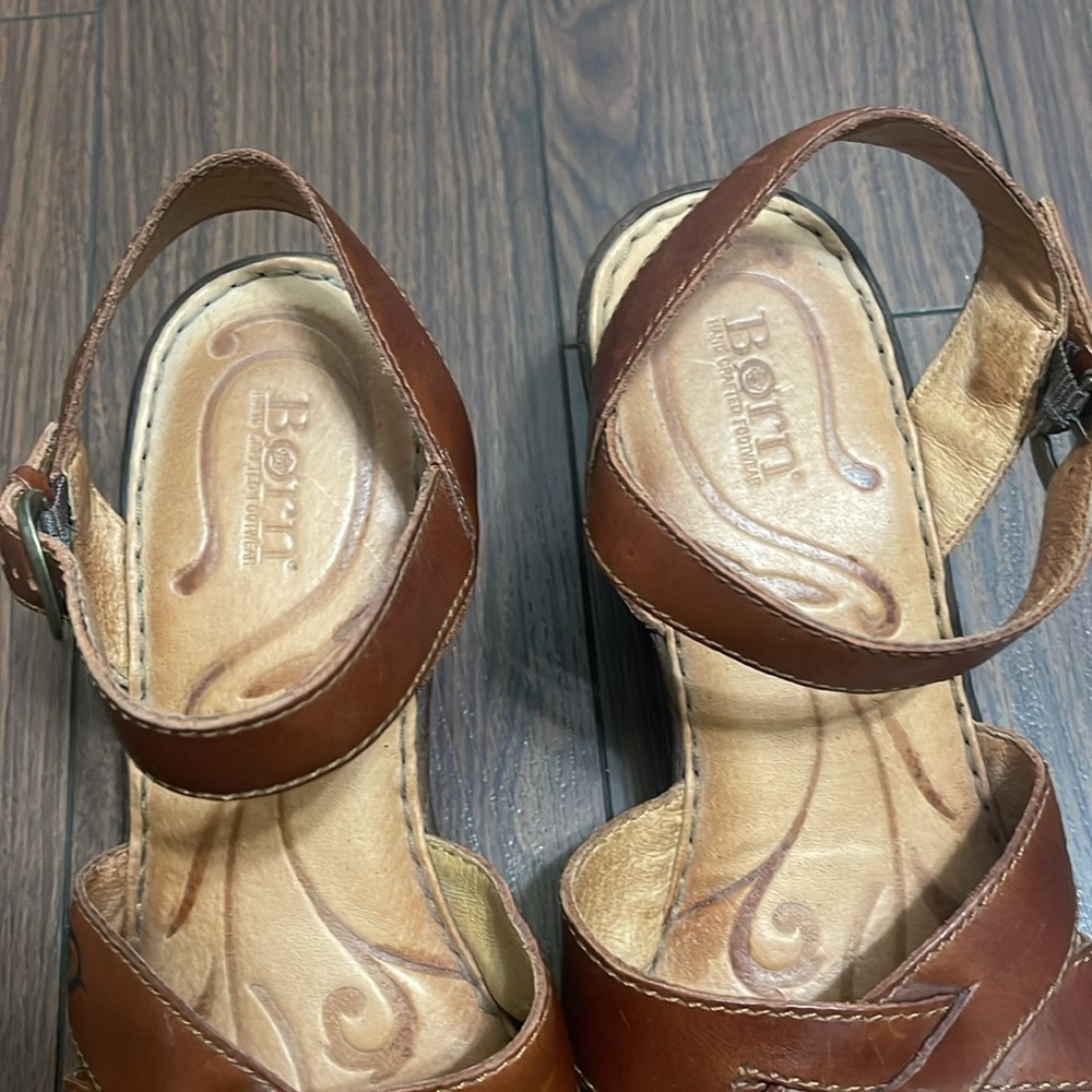 Born Leather Sandals Brown Size 10 - Picture 3 of 11
